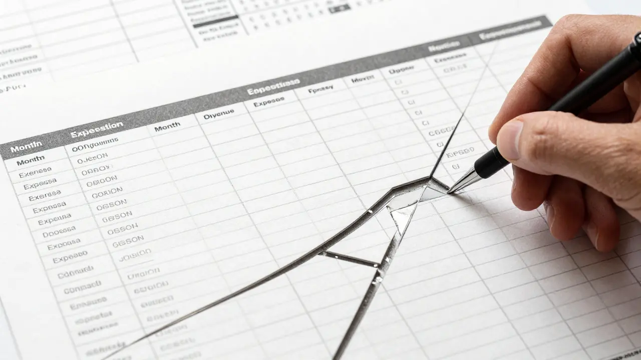 A fragmented table being redrawn with silver lines into a clean JSON grid, with original scan fading beneath.