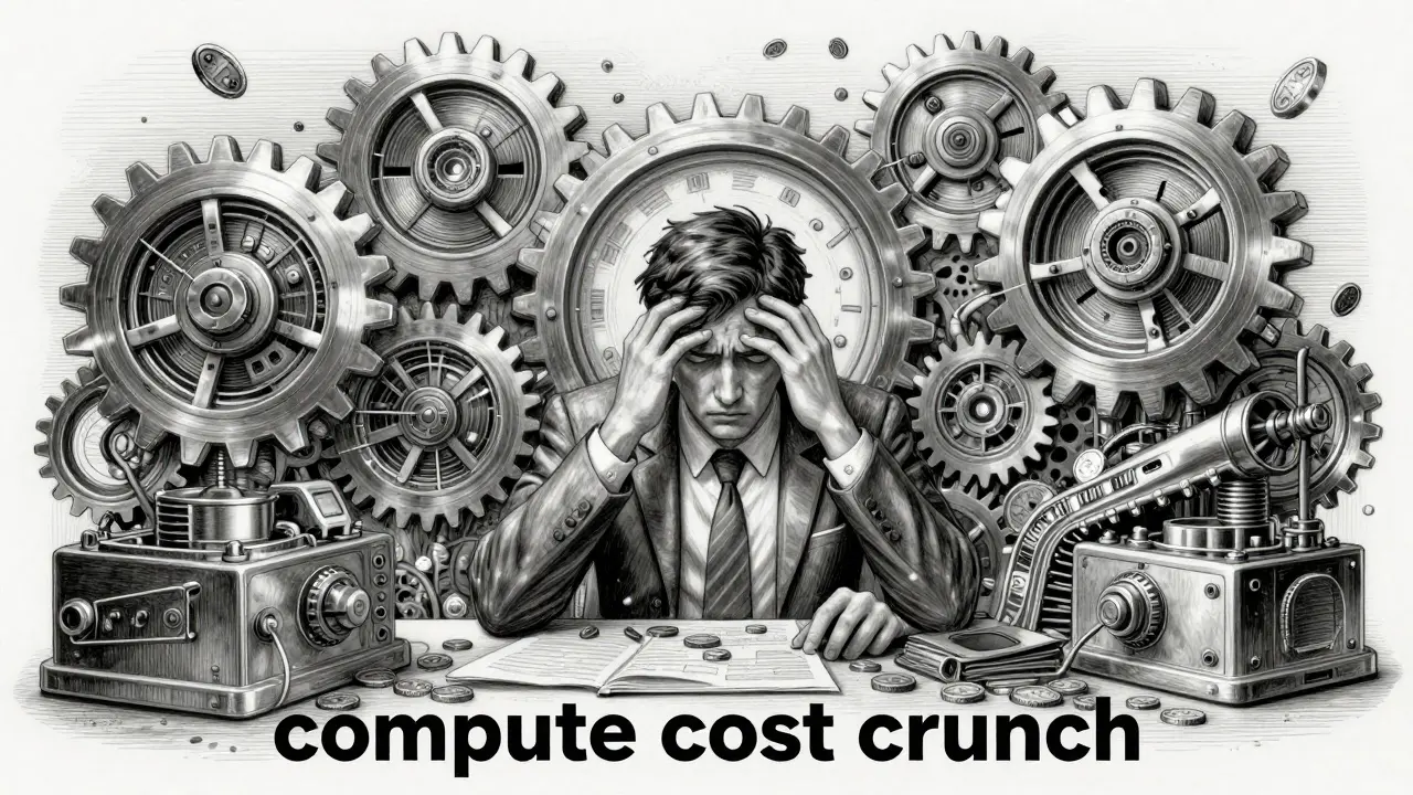 Financial officer overwhelmed by a flood of tokens coming from industrial GPU clusters.