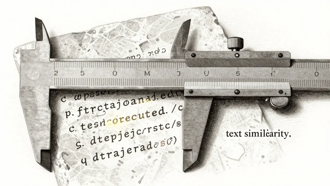 Metalpoint illustration of calipers measuring etched code on a stone tablet.