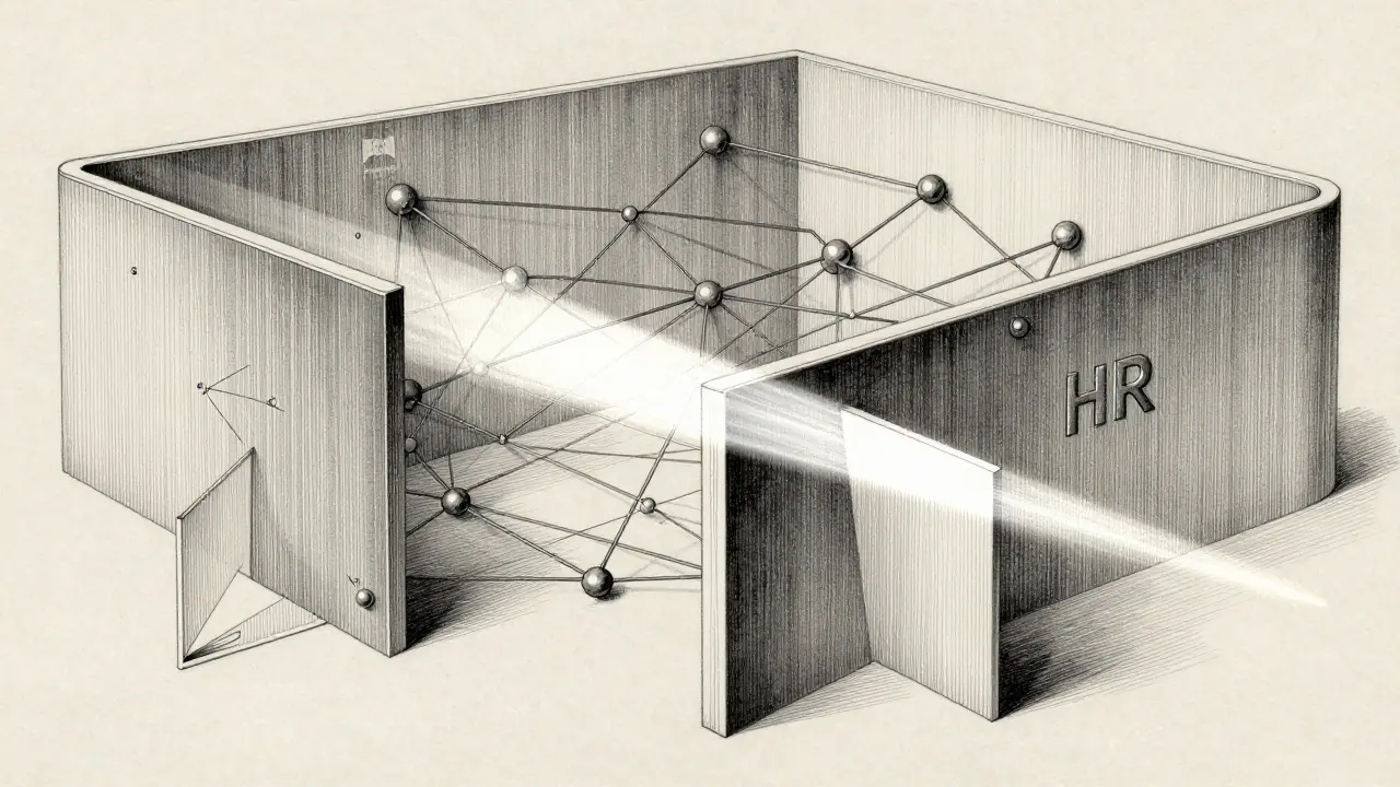 Metalpoint illustration showing data vectors separated by silver barriers to represent isolation.
