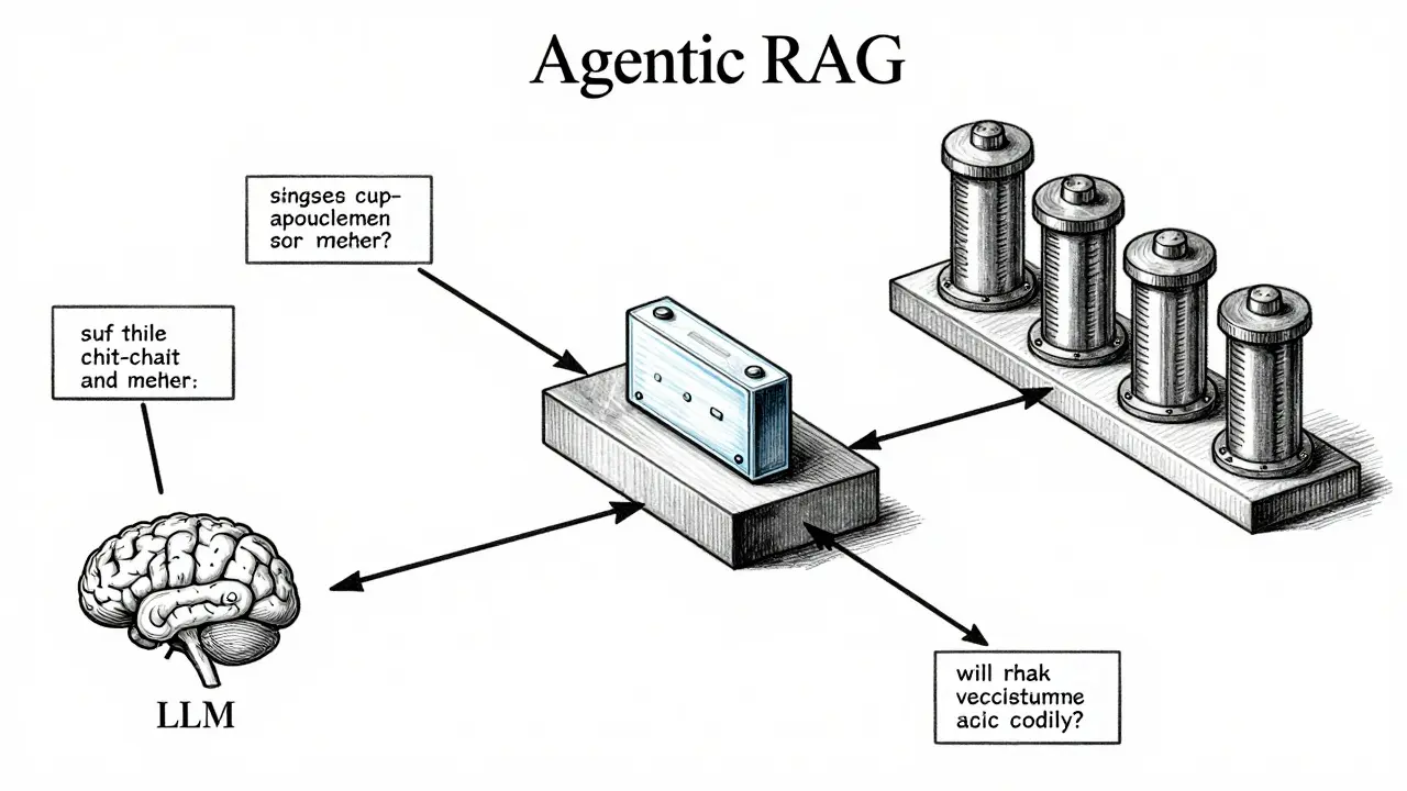 Diagram of Agentic RAG architecture routing queries efficiently via an intent classifier.