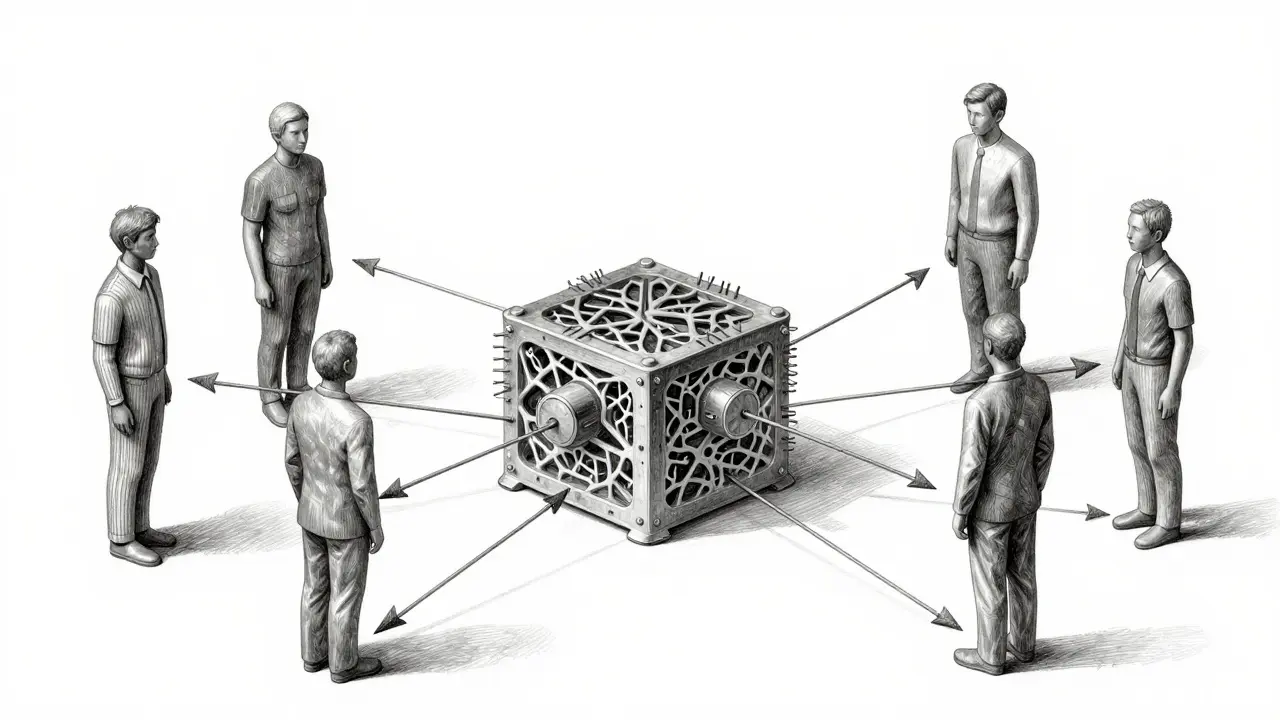 Intricate metalpoint sketch of human feedback refining neural networks