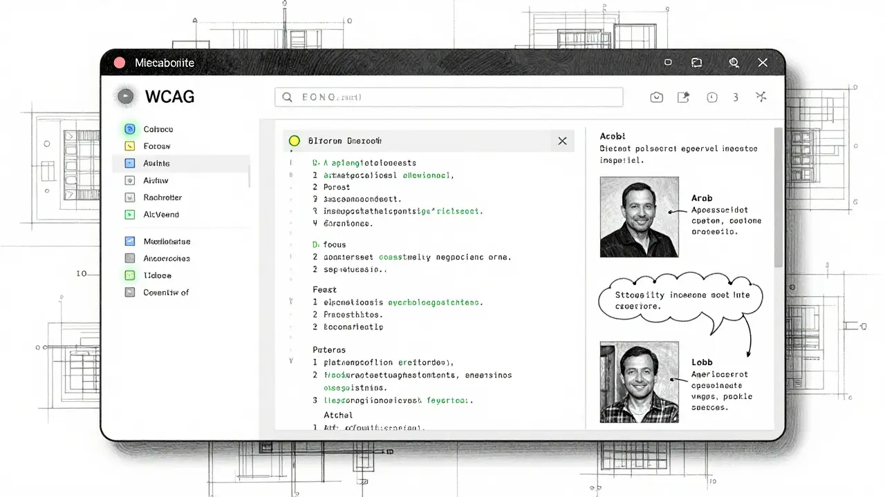 Structured interface showing accessible elements and clear focus indicators