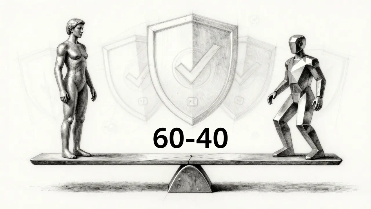 Balanced scale showing human and AI collaboration in metalpoint art