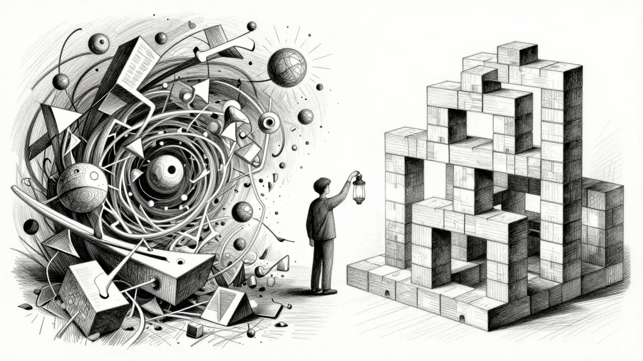 Contrast between AI guessing and structured answering
