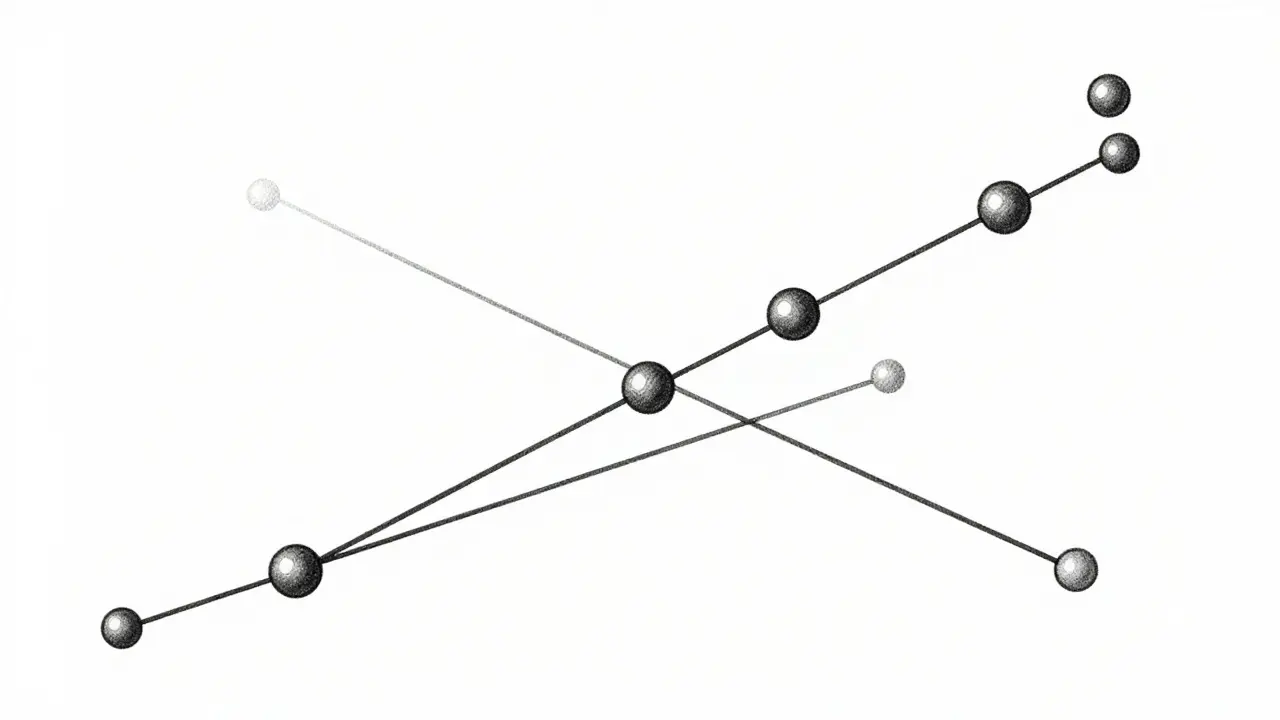 Elegant metalpoint illustration of a clear scatter plot