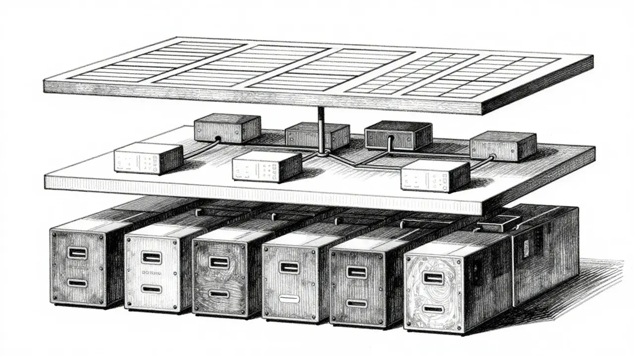 Illustration of three-tiered storage architecture for AI training data.