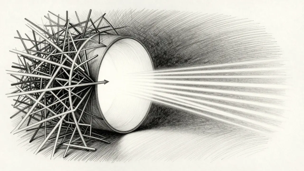 Metalpoint illustration of AI transforming messy error data into organized solutions