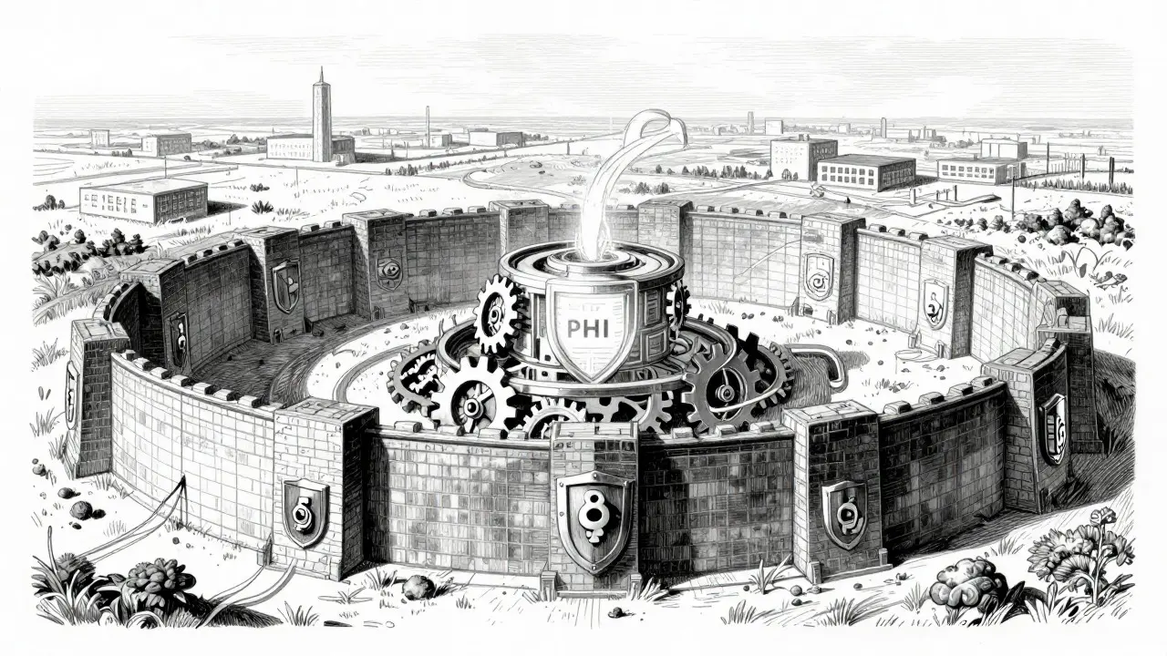 Secure fortress protecting sensitive data with open access outside