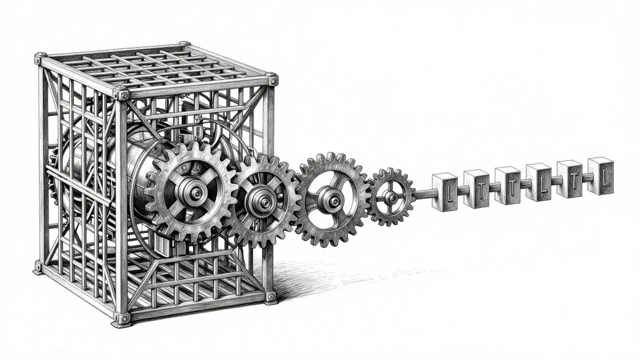 Conceptual diagram of sequential AI token generation and caching