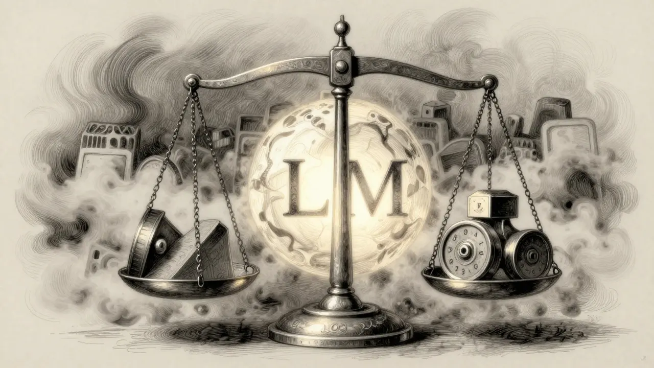 Metalpoint illustration of a balance scale obscured by fog, symbolizing benchmark uncertainty
