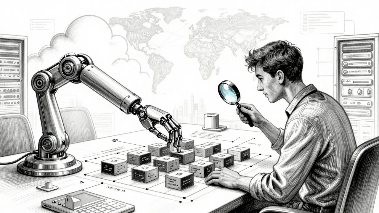 Metalpoint sketch of an AI assistant and developer collaborating on code