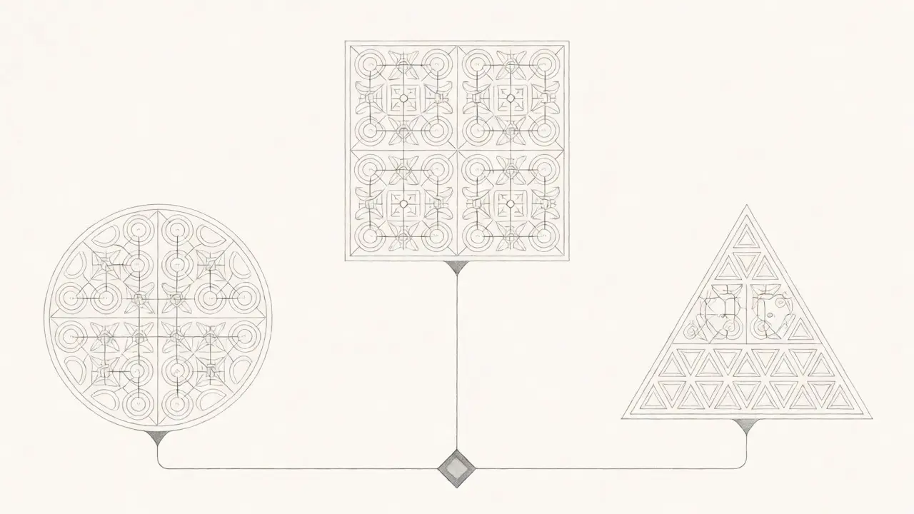 Separated geometric modules connected to a central router node