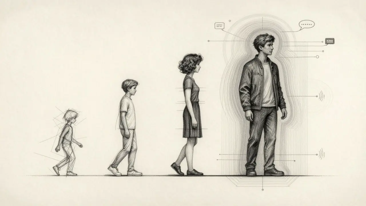 Timeline showing AI persona refinement and stability