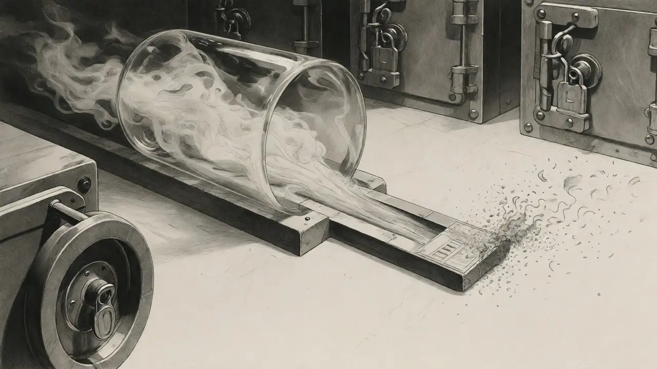 Artistic depiction of ephemeral LLM data being destroyed after use