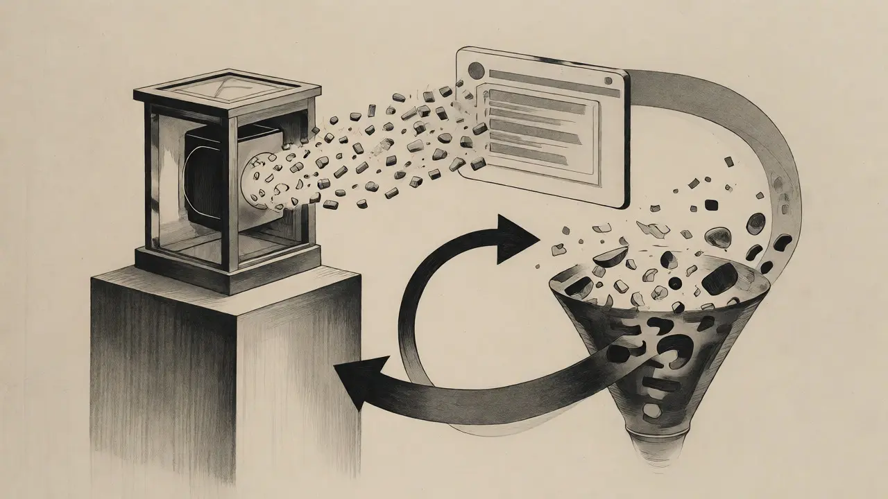 Circular diagram showing model deployment and data feedback loop