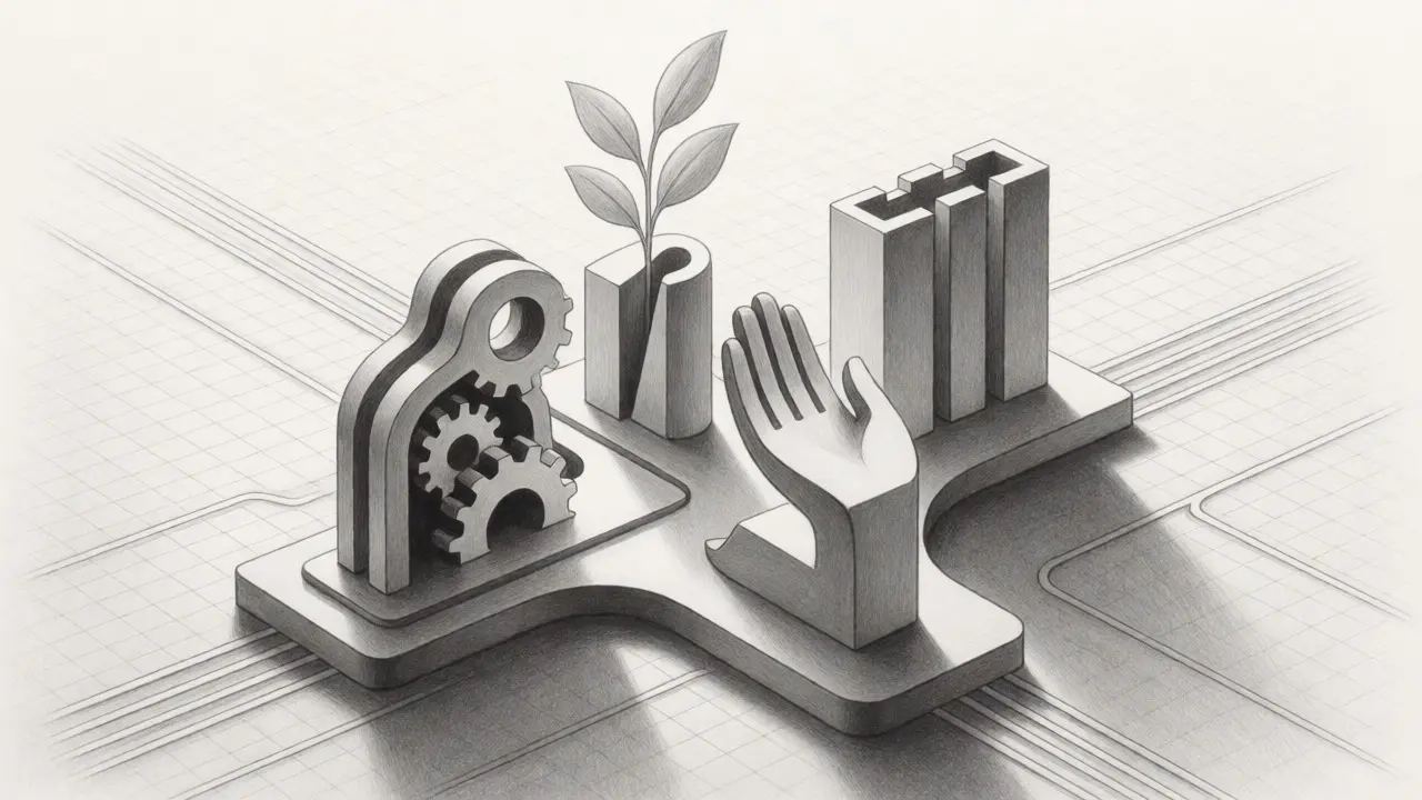 Illustration of four strategic AI pillars: efficiency, growth, resilience, and experience.