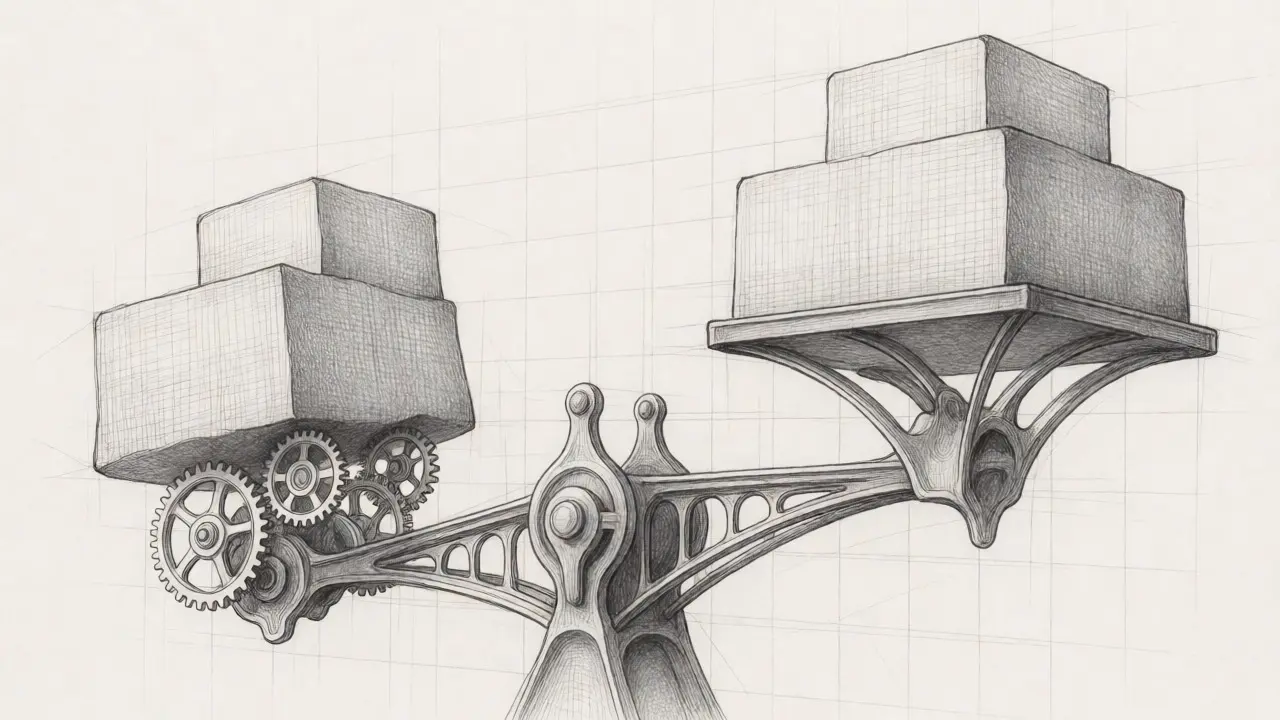 Metalpoint sketch comparing fragile small models against robust large models handling data loads.