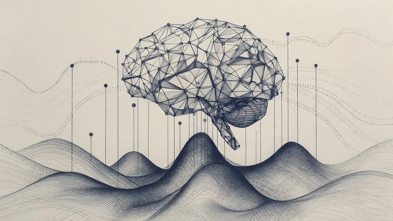 Abstract brain predicting traffic waves over hills