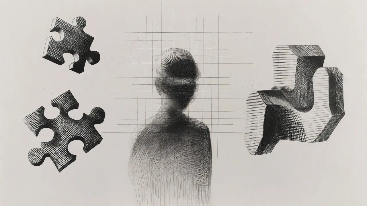 Abstract shapes illustrating tokenization masking and obfuscation