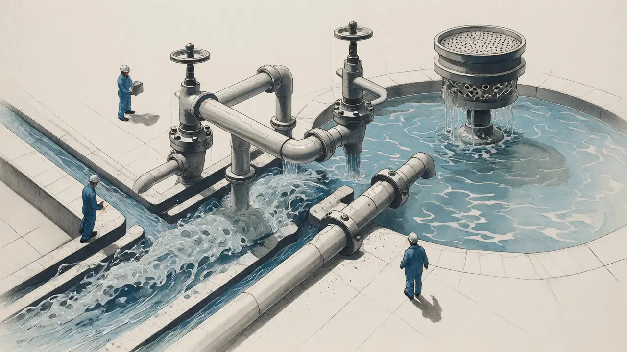 Metalpoint sketch of data pipes showing turbulent streaming vs calm batch pools.