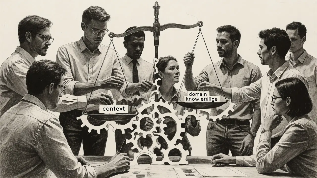 Team balancing fairness factors in an AI audit using metalpoint style